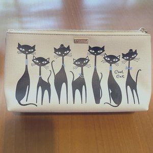 Kate Spade Cats cosmetic bag